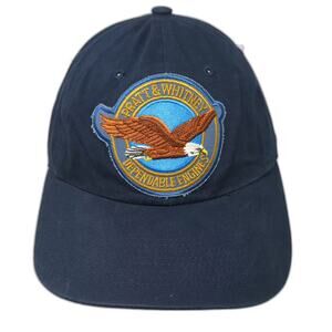 Falcon Pratt & Whitney Dependable Engines Blue Baseball Cap Aviation Hat Eagle